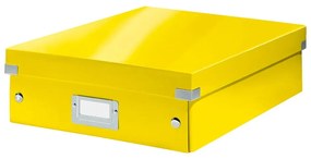 Scatola di cartone giallo con coperchio 28x37x10 cm Click&amp;Store - Leitz