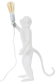 Lampada da tavolo Monkey in resina bianca cm ø 26x34x55