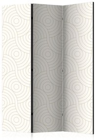 Paravento design Rotelle (3-parti) - forme geometriche su sfondo nei toni del beige