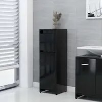 Armadio da Bagno Nero 30x30x95 cm in Truciolato cod mxl 31373