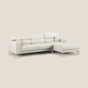 Blade Divano moderno angolare con poggiatesta reclinabili in Ecopelle T04 bianco