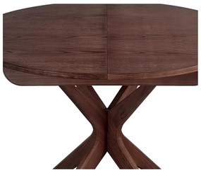 Tavolo da pranzo rotondo con effetto noce allungabile con estensione ø 90 cm Jubi – Ragaba