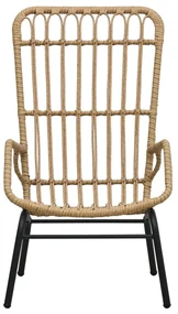 Sedia da giardino in polyrattan marrone chiaro