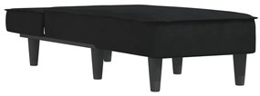 Chaise longue in velluto nero