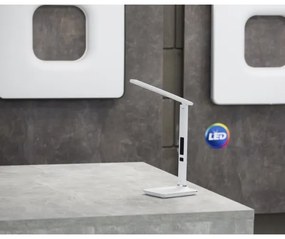 Immax 08934L - Lampada LED da tavolo con display KINGFISHER LED/9W/230V bianco