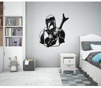 GUERRE STELLARI - Adesivo murale wall sticker in vinile 55x65 cm Colore: nero