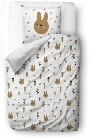 Biancheria da letto singola per bambini in cotone sateen 140x200 cm Sweet Bunnies - Butter Kings