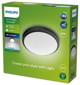 Philips - Plafoniera LED per bagno DORIS LED/6W/230V 4000K IP54 nero