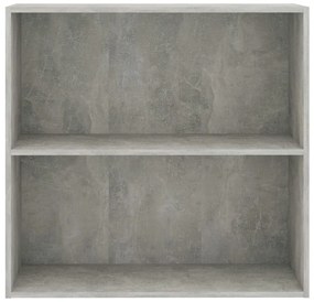 Libreria 2 ripiani grigio cemento 80x30x76,5 legno multistrato