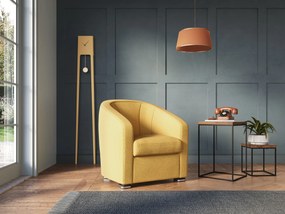 Cloe Poltroncina in tessuto smacchiabile con acqua QuickClean T08 giallo