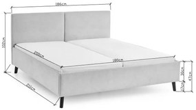Letto matrimoniale imbottito beige con rete inclusa 180x200 cm Piano – Meise Möbel
