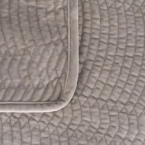 Copriletto grigio in velluto con rivestimento trapuntato 180x260 cm – Ixia