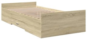 Giroletto cassetti rovere sonoma 90x190 cm legno multistrato