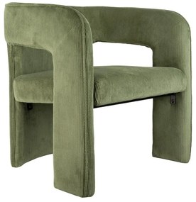 Poltrona in velluto a coste verde Vigor - Leitmotiv