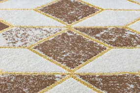 Tappeto MEFE moderno B400 Cubo, geometrico 3D - Structural due livelli di pile beige scuro