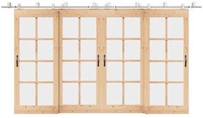 Kit Binari Porta Scorrevole 400 Cm Acciaio Inossidabile Argento /