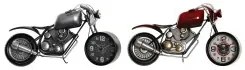 Orologio da Tavolo DKD Home Decor Motocicletta 44 x 13,5 x 23 cm Rosso Grigio Moto Ferro Vintage (2 Unità)