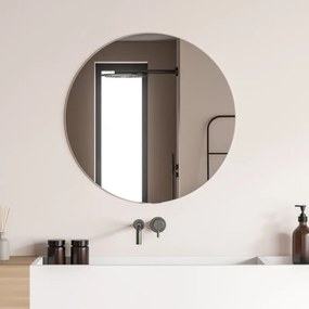 Specchio bagno tondo con diametro 60 cm a filo lucido