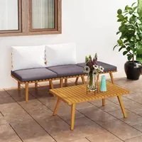 Set Divani da Giardino 4 pz con Cuscini in Massello di Acacia cod mxl 38204