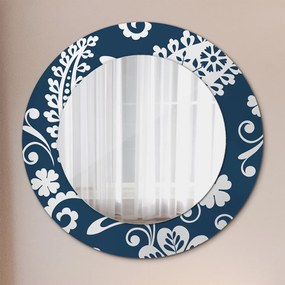 Specchio rotondo stampato Composizione di paisley fi 50 cm