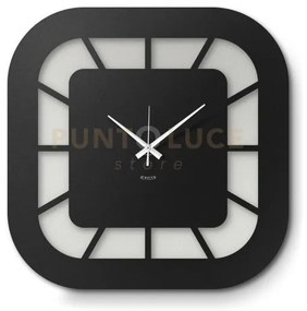 Orologio da parete minimal exo bianco marmo,nero