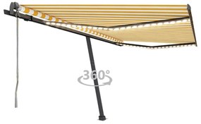 Tenda Automatica Con Sensore Vento Led 400x300 Cm Gialla Bianca /