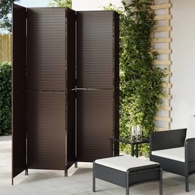 Divisorio Per Ambienti A 5 Pannelli Marrone İn Polyrattan /