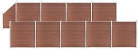 Pannelli Recinzione 9 Quadrati 1 Inclinato 1657x186cm Marrone /