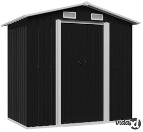 vidaXL Capanno Attrezzi da Giardino Antracite Acciaio 204x132x186 cm