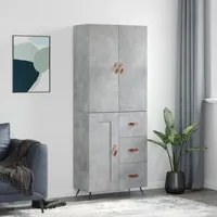 Credenza Grigio Cemento 69,5x34x180 cm in Legno Multistrato 3195991