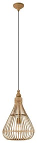 Lampadario Natura Amsfield nero paralume cammello E27 Ø35cm EGLO