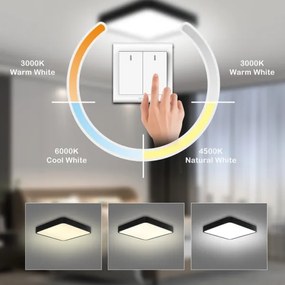 Brilagi - Lampada LED da soffitto POOL SQUARE LED/36W/230V 3000/4500/6000K 40x40 cm ner