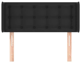 Testiera ad orecchio nera 93x16x78/88 cm in similpelle