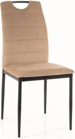 Sedia in velluto beige Rip Blu28