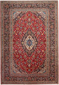 Kashan Tappeto 330x230 Rosso (Iran) Annodato A Mano
