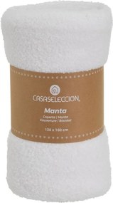 Coperta bianca in sherpa 130x160 cm Sherpa Bouclé – Casa Selección