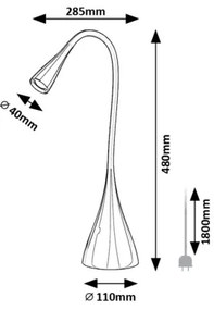 Rabalux 74204 - Lampada da tavolo LED dimmerabile JEFF LED/4W/230V 3000K nero