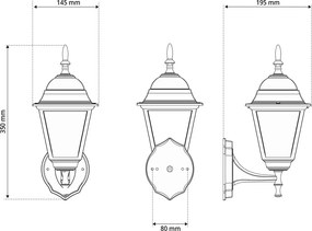 Applique Lanterna da Esterno E27 IP54 Bianca - Serie ALFIERI 1A