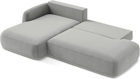 Divano angolare grigio chiaro allungabile (con penisola a sinistra/con chaise lounge) Hale – Makamii