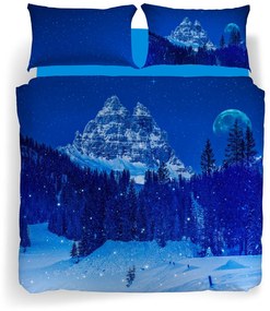 Completo Copripiumino in Cotone Snow in the blue night
