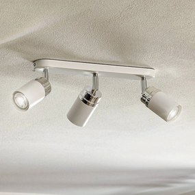 Luminex Spot soffitto Reno, 3 luci, bianco/cromo