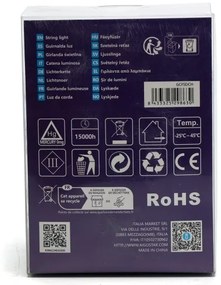 Aigostar - Catena decorativa da esterno LED 50xLED/8 funzioni 5,3m IP44 bianco freddo