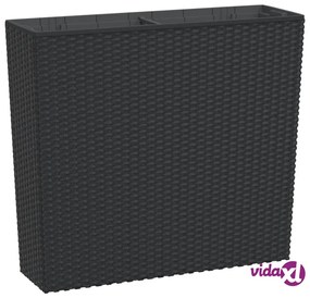 vidaXL Fioriera con Interno Rimovibile Antracite 12 / 44 L PP Rattan