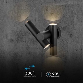 LED Luce Spot a parete da esterno 2xLED/3W/230V 4000K IP44 nero