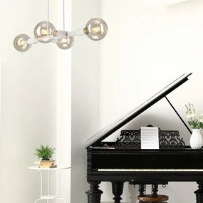 Lampadario a sospensione con supporto rigido ASTRID 4xE27/60W/230V bianco