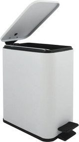 Cestino per la spazzatura bianco opaco in acciaio con pedale 5 l Erik – Spirella
