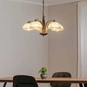 Luminex Lampadario Corfù, a 5 luci, Ø 68 cm, color oro antico