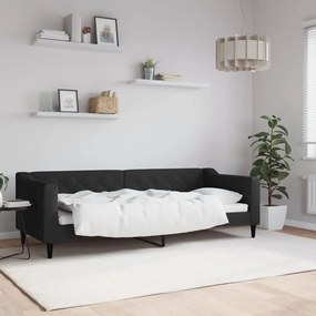 Letto Da Giorno Nero 80x200 Cm İn Tessuto /