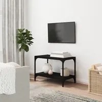 Mobile Porta TV Nero 60x33x41 cm in Legno Multistrato e Acciaio cod mxl 9450