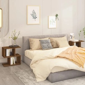 Comodini Rovere Marrone 2 Pz 50x30x51,5 Cm İn Legno Multistrato /